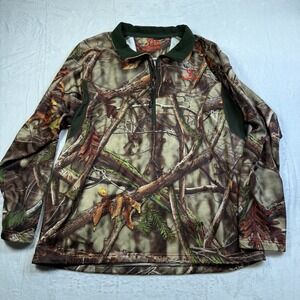Huntworth Camo Mens 1/2 Zip Pullover Jacket Oak Tree Sz XXL Hunting